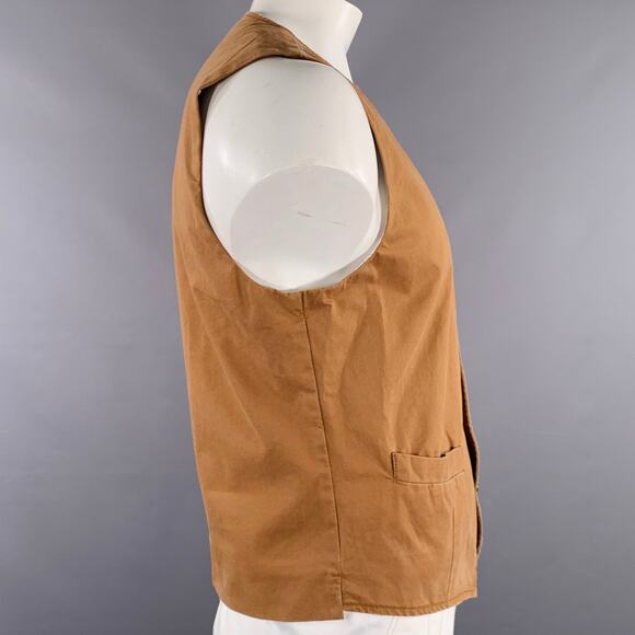DANIELE ALESSANDRINI Size L Khaki Cotton Buttoned Vest - Picture 2 of 8